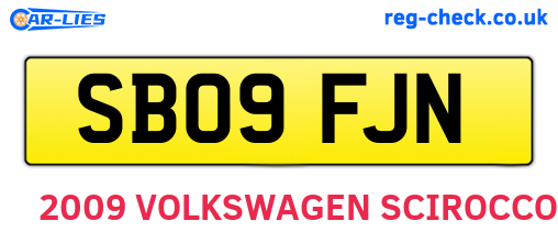 SB09FJN are the vehicle registration plates.