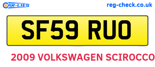 SF59RUO are the vehicle registration plates.