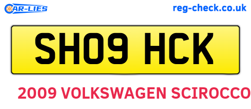 SH09HCK are the vehicle registration plates.