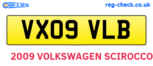 VX09VLB are the vehicle registration plates.
