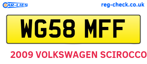 WG58MFF are the vehicle registration plates.