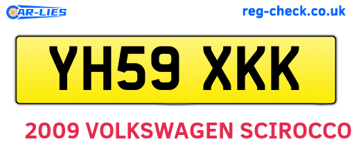 YH59XKK are the vehicle registration plates.