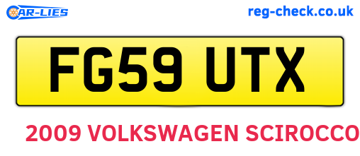 FG59UTX are the vehicle registration plates.