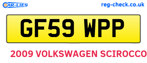 GF59WPP are the vehicle registration plates.