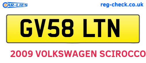 GV58LTN are the vehicle registration plates.