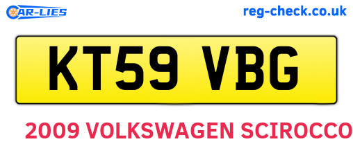 KT59VBG are the vehicle registration plates.