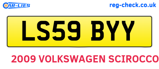 LS59BYY are the vehicle registration plates.