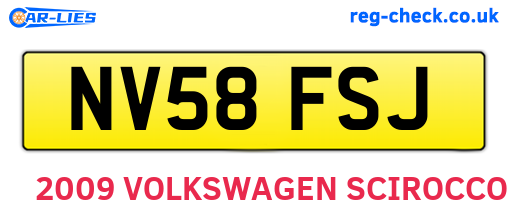NV58FSJ are the vehicle registration plates.