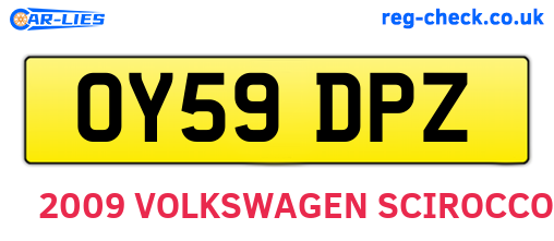 OY59DPZ are the vehicle registration plates.