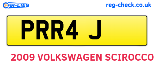 PRR4J are the vehicle registration plates.