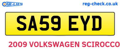 SA59EYD are the vehicle registration plates.