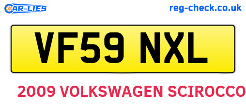 VF59NXL are the vehicle registration plates.
