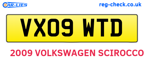 VX09WTD are the vehicle registration plates.