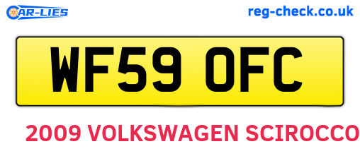 WF59OFC are the vehicle registration plates.