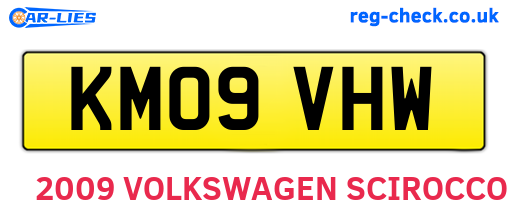 KM09VHW are the vehicle registration plates.