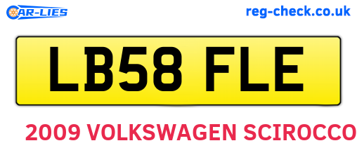 LB58FLE are the vehicle registration plates.