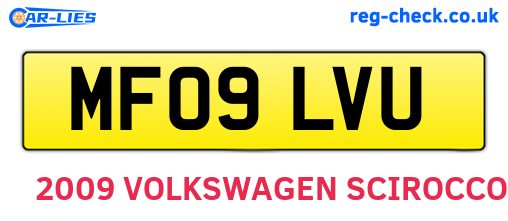 MF09LVU are the vehicle registration plates.