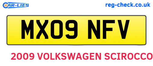 MX09NFV are the vehicle registration plates.