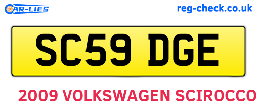 SC59DGE are the vehicle registration plates.