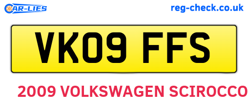 VK09FFS are the vehicle registration plates.