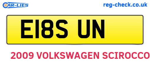 E18SUN are the vehicle registration plates.
