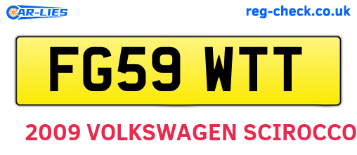 FG59WTT are the vehicle registration plates.