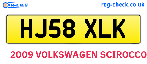 HJ58XLK are the vehicle registration plates.