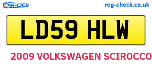 LD59HLW are the vehicle registration plates.