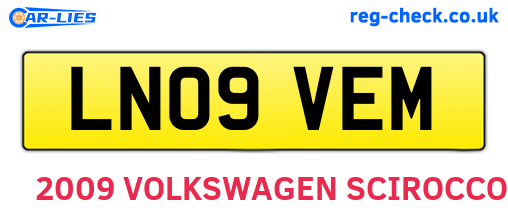 LN09VEM are the vehicle registration plates.