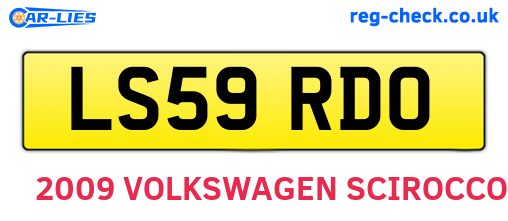 LS59RDO are the vehicle registration plates.