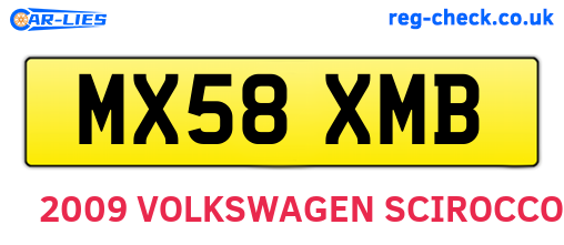 MX58XMB are the vehicle registration plates.