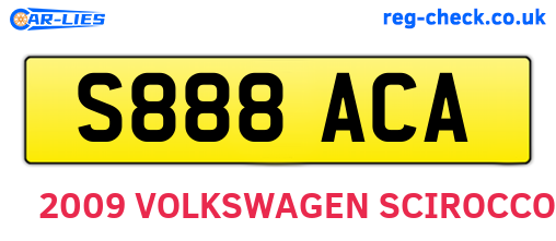 S888ACA are the vehicle registration plates.