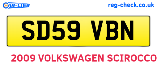 SD59VBN are the vehicle registration plates.