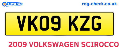 VK09KZG are the vehicle registration plates.