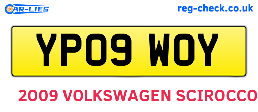 YP09WOY are the vehicle registration plates.
