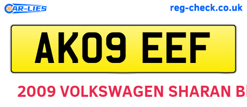 AK09EEF are the vehicle registration plates.