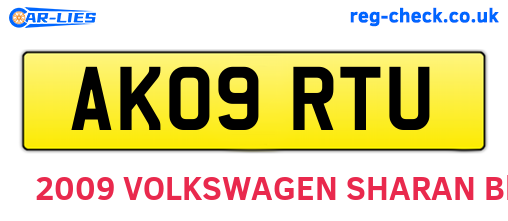 AK09RTU are the vehicle registration plates.