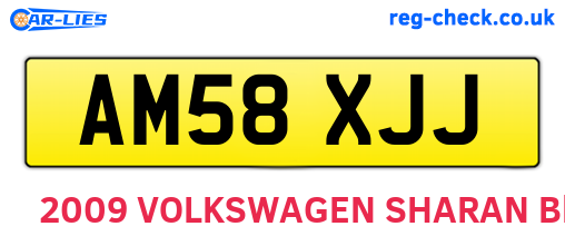 AM58XJJ are the vehicle registration plates.