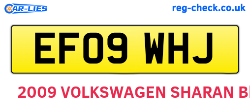 EF09WHJ are the vehicle registration plates.