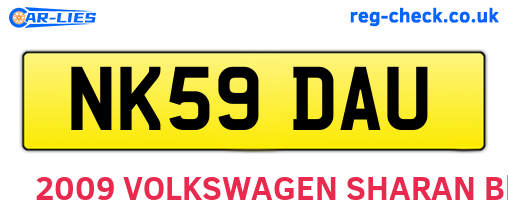 NK59DAU are the vehicle registration plates.