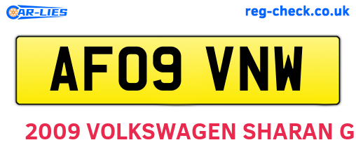 AF09VNW are the vehicle registration plates.