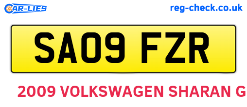 SA09FZR are the vehicle registration plates.
