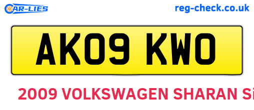 AK09KWO are the vehicle registration plates.