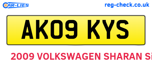 AK09KYS are the vehicle registration plates.
