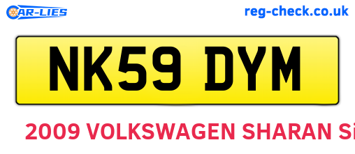 NK59DYM are the vehicle registration plates.
