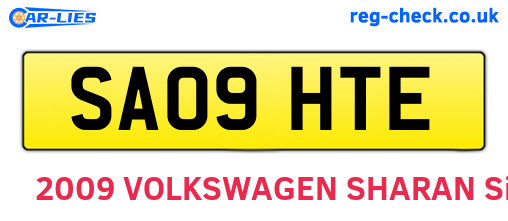 SA09HTE are the vehicle registration plates.