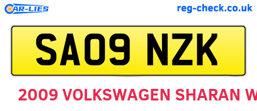 SA09NZK are the vehicle registration plates.