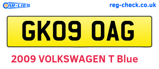 GK09OAG are the vehicle registration plates.