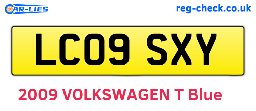 LC09SXY are the vehicle registration plates.