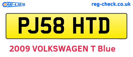 PJ58HTD are the vehicle registration plates.